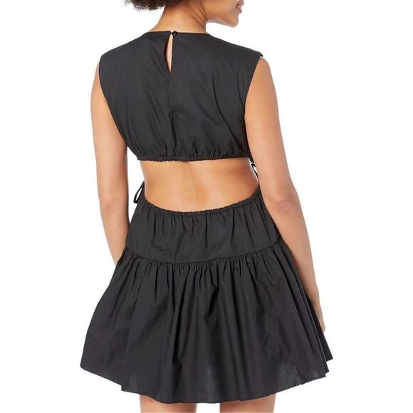 Joie BEA Women's Cut Out Pleated Mini Dress Caviar Size Large - Picture 3 of 11